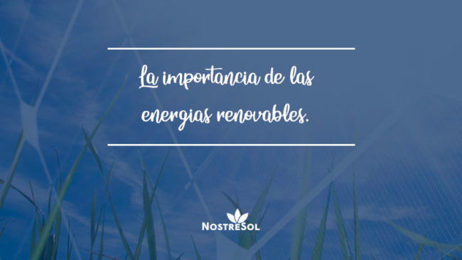 importancia de las energías renovables